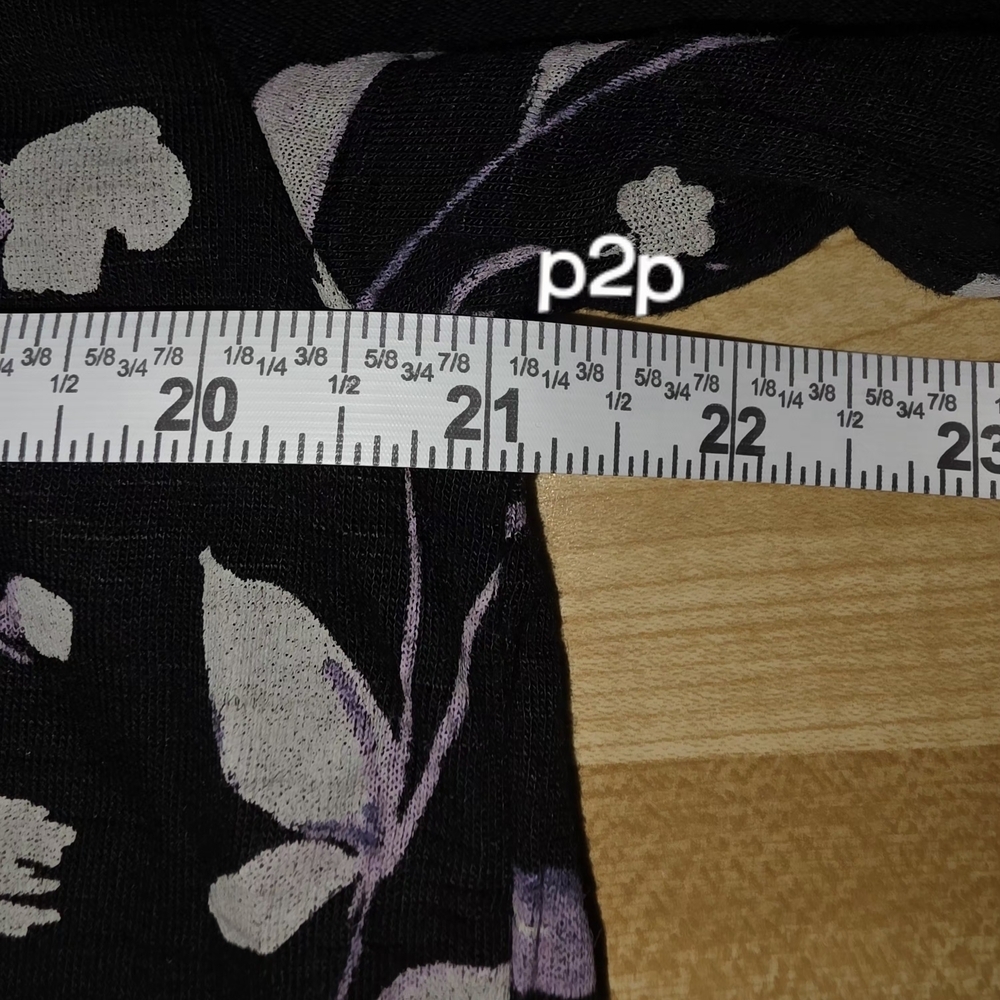 Lucky Brand Black White Floral Blouse Large #BL22 - Picture 5 of 10